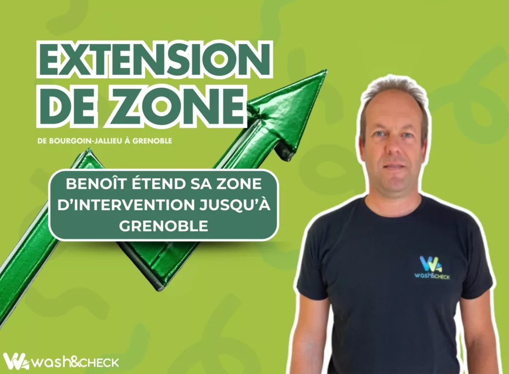 Visuel d'information d'extension de zone Wash&Check Grenoble