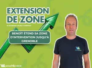 Visuel d'information d'extension de zone Wash&Check Grenoble