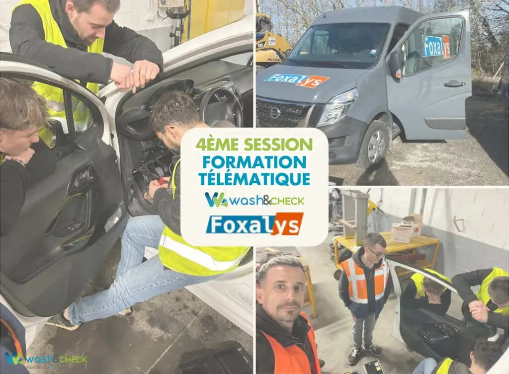 Photo des techniciens Wash&Check se formant à la télématique