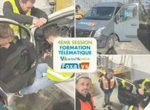 Photo des techniciens Wash&Check se formant à la télématique
