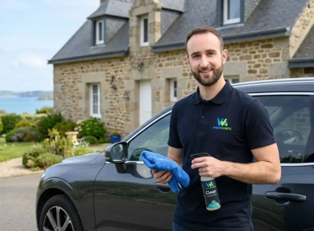 Alexandre Garcia, franchisé Wash&Check Saint-Brieuc, intervient pour le nettoyage voiture à domicile à Saint-Brieuc et sur la côte d'Armor