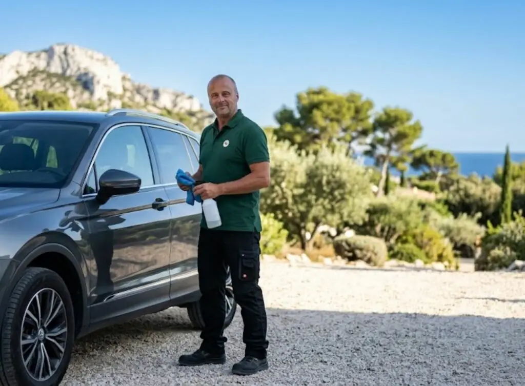 Nettoyage voiture à Marseille : Mickael Passe, franchisé Wash&Check, en intervention à domicile sur Marseille et sa métropole